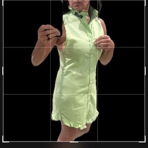 One of a kind upcycled man’s dress shirt into an adorable dress